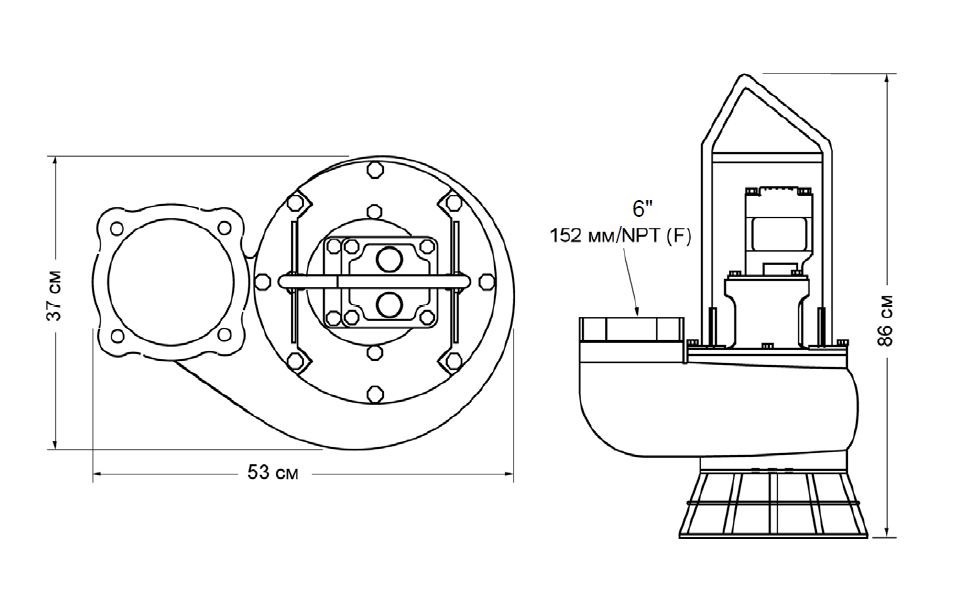Гидравлическая шламовая помпа модель HYDRA-TECH S6T -Диаграмма производительности помпы S6T