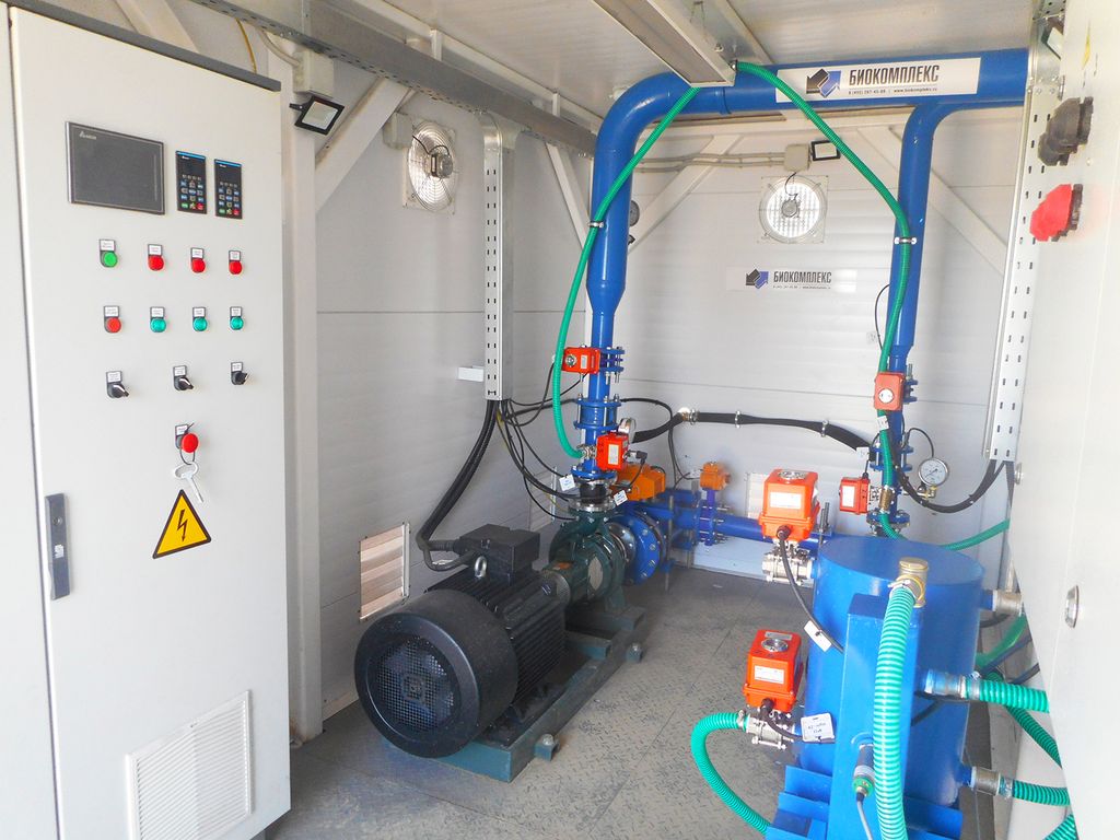 Контейнерная насосная станция внутри