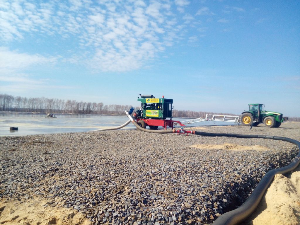 Перекачка навоза дизельной насосной станцией биокомплекс
